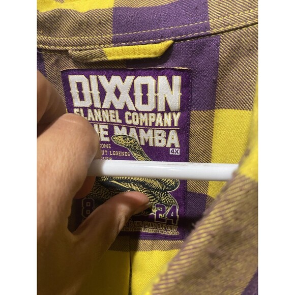 Dixxon Flannel Co Shirt Mamba Men's 4X Kobe Bryant NO 24 Plaid Lakers Rare - Picture 4 of 14